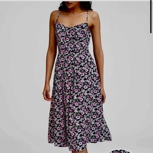 Banana Republic Pintuck Pleated Floral dress sz 8